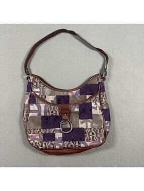 Shoulder Bag Patch Work Purple Tan Brown Y2K